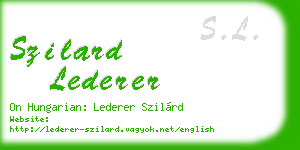 szilard lederer business card
